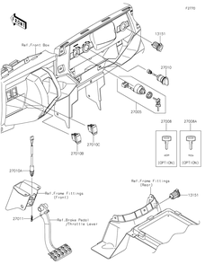 Part Location Diagram of 27005-0036 Kawasaki Switch-Assembly-Ignition
