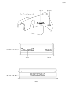 Decals Diagram and Parts List for KAF400LHS 2017 Kawasaki Lawn Tractor Accessories