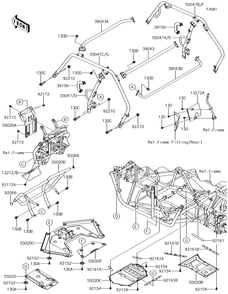 Guards/Cab Frame Diagram and Parts List for KRF800GJF 2018 Kawasaki Lawn Tractor Accessories