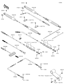 Cables Diagram and Parts List for KAF620MHF 2017 Kawasaki Lawn Tractor Accessories