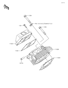 Cylinder Head Diagram and Parts List for KAF400JKF 2019 Kawasaki Lawn Tractor Accessories