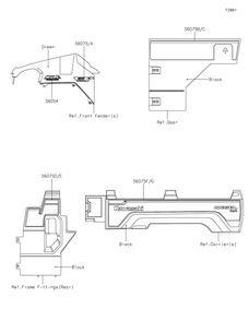 Decals(Green)(Ehf-Ekf) Diagram and Parts List for KAF1000EHF 2017 Kawasaki Lawn Tractor Accessories