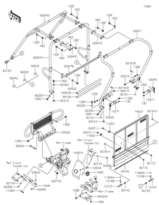 Guards/Cab Frame Diagram and Parts List for KAF620SKF 2019 Kawasaki Lawn Tractor Accessories
