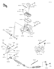 Control Diagram and Parts List for KRF1000CPFNN 2023 Kawasaki Lawn Tractor Accessories