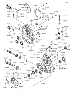 Gear Box Diagram and Parts List for KAF400AGF 2016 Kawasaki Lawn Tractor Accessories