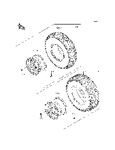 Wheels/Tires Diagram and Parts List for KRF800BEF 2014 Kawasaki Lawn Tractor Accessories