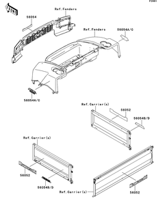 Decals(Rcf/Rdf) Diagram and Parts List for KAF620RCF 2012 Kawasaki Lawn Tractor Accessories