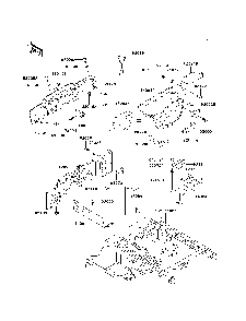 Frame Fittings Diagram and Parts List for KAF620H7F 2007 & Prior Kawasaki Lawn Tractor Accessories