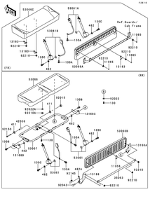Seat Diagram and Parts List for KAF620RDFA 2013 Kawasaki Lawn Tractor Accessories