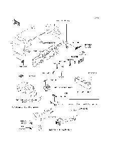 Labels Diagram and Parts List for KAF620H7F 2007 & Prior Kawasaki Lawn Tractor Accessories