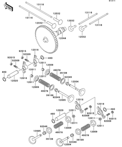 Valve Diagram and Parts List for KAF620RDFA 2013 Kawasaki Lawn Tractor Accessories