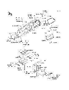 Front Box Diagram and Parts List for KRF750PCS 2012 Kawasaki Lawn Tractor Accessories