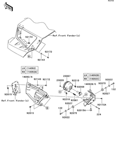 Part Location Diagram of 92172-1061 Kawasaki Screw,Tapping,5x10