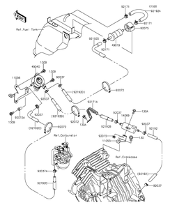 Fuel Pump Diagram and Parts List for KAF400DFF 2015 Kawasaki Lawn Tractor Accessories