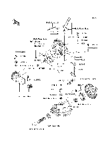 Gear Change Mechanism Diagram and Parts List for KAF400A7F 2007 & Prior Kawasaki Lawn Tractor Accessories