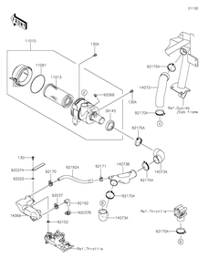 Air Cleaner Diagram and Parts List for KAF620PKF 2019 Kawasaki Lawn Tractor Accessories