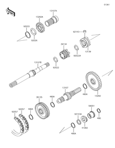 Transmission Diagram and Parts List for KAF620PGF 2016 Kawasaki Lawn Tractor Accessories