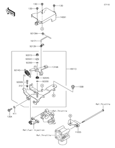 Control Diagram and Parts List for KAF620RHF 2017 Kawasaki Lawn Tractor Accessories