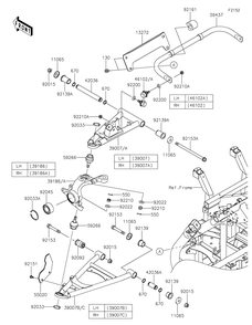 Part Location Diagram of 92151-1703 Kawasaki Bolt, 6mm