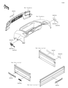 Decals Diagram and Parts List for KAF622AMFNN 2021 Kawasaki Lawn Tractor Accessories