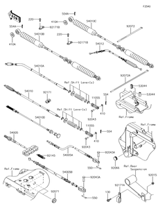 Cables Diagram and Parts List for KAF620VGF 2016 Kawasaki Lawn Tractor Accessories