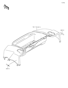Reflectors Diagram and Parts List for KAF620RLF 2020 Kawasaki Lawn Tractor Accessories