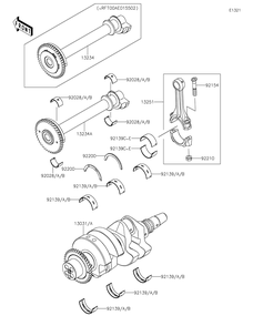 Crankshaft Diagram and Parts List for KRF1000DMFNN 2021 Kawasaki Lawn Tractor Accessories