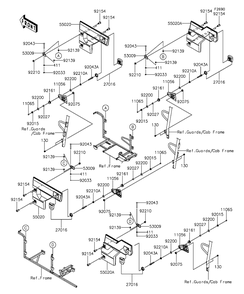 Door Diagram and Parts List for KAF820BGF 2016 Kawasaki Lawn Tractor Accessories