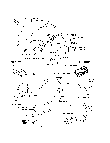 Labels Diagram and Parts List for KAF950D8F 2008 Kawasaki Lawn Tractor Accessories