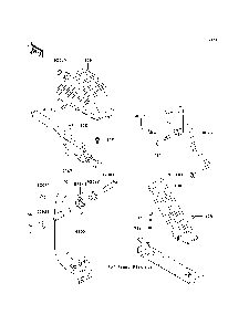 Brake Pedal/Throttle Lever Diagram and Parts List for KAF620H7F 2007 & Prior Kawasaki Lawn Tractor Accessories