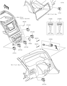 Ignition Switch Diagram and Parts List for KRT1000BPFNL 2023 Kawasaki Lawn Tractor Accessories