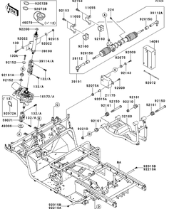 Frame Diagram and Parts List for KAF620SDF 2013 Kawasaki Lawn Tractor Accessories