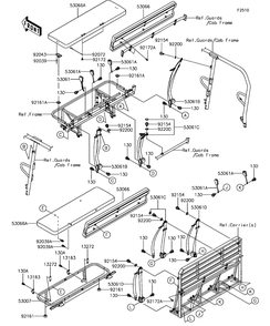 Seat Diagram and Parts List for KAF1000CHF 2017 Kawasaki Lawn Tractor Accessories