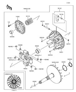 Drive Converter Diagram and Parts List for KAF820DHF 2017 Kawasaki Lawn Tractor Accessories