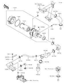 Air Cleaner Diagram and Parts List for KAF620XJF 2018 Kawasaki Lawn Tractor Accessories