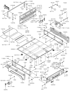 Carrier Diagram and Parts List for KAF820EJF 2018 Kawasaki Lawn Tractor Accessories