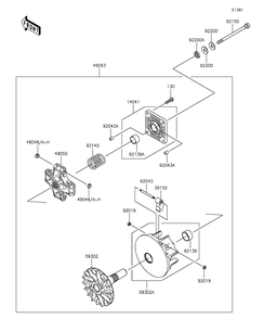 Drive Converter Diagram and Parts List for KAF400AGF 2016 Kawasaki Lawn Tractor Accessories