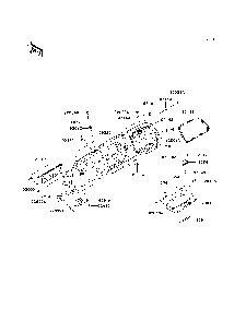Front Box Diagram and Parts List for KRF750TAF 2010 Kawasaki Lawn Tractor Accessories