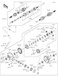 Drive Shaft-Front Diagram and Parts List for KAF400SMFNN 2021 Kawasaki Lawn Tractor Accessories
