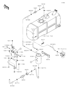 Fuel Evaporative System Diagram and Parts List for KAF620RMFNN 2021 Kawasaki Lawn Tractor Accessories