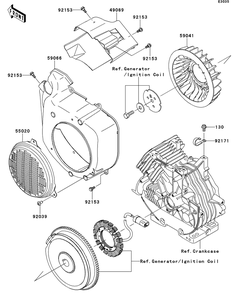 Cooling Diagram and Parts List for KAF400DEF 2014 Kawasaki Lawn Tractor Accessories