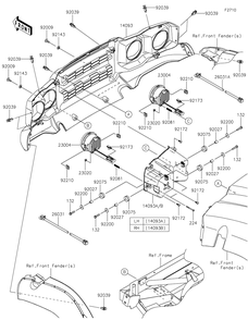 Headlight Diagram and Parts List for KAF400TKS 2019 Kawasaki Lawn Tractor Accessories