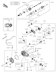 Drive Shaft-Front Diagram and Parts List for KRF1000ALF 2020 Kawasaki Lawn Tractor Accessories