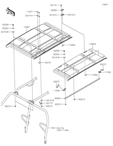 Sun Top Diagram and Parts List for KAF1000JMFNN 2021 Kawasaki Lawn Tractor Accessories