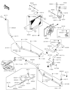 Radiator 2 Diagram and Parts List for KAF620RMFNN 2021 Kawasaki Lawn Tractor Accessories