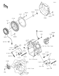 Generator/Ignition Coil Diagram and Parts List for KAF620ZMFNN 2021 Kawasaki Lawn Tractor Accessories
