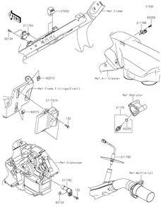 Fuel Injection Diagram and Parts List for KRF800JNFNL 2022 Kawasaki Lawn Tractor Accessories