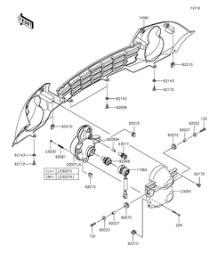 Headlight Diagram and Parts List for KAF400FGF 2016 Kawasaki Lawn Tractor Accessories