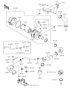 Air Cleaner Diagram and Parts List for KAF620RHF 2017 Kawasaki Lawn Tractor Accessories