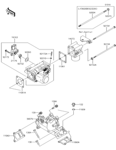 Throttle Diagram and Parts List for KAF620MHF 2017 Kawasaki Lawn Tractor Accessories